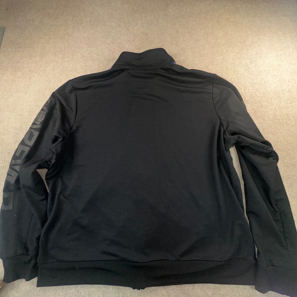 Marvel Black Panther Wakanda Forever Track Jacket Mens XL Purple Black Full Zip - Picture 7 of 8